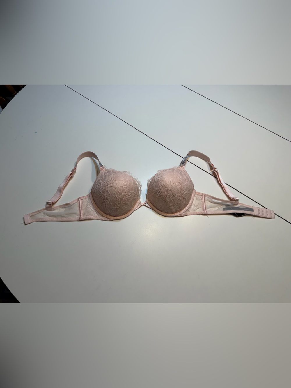 Victoria's Secret Lace Push-Up Bra rhinestone Very Sexy 36B